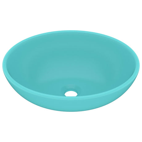 Vidaxl Washbasin Oval 40x33 cm keramisk Matt Light Green