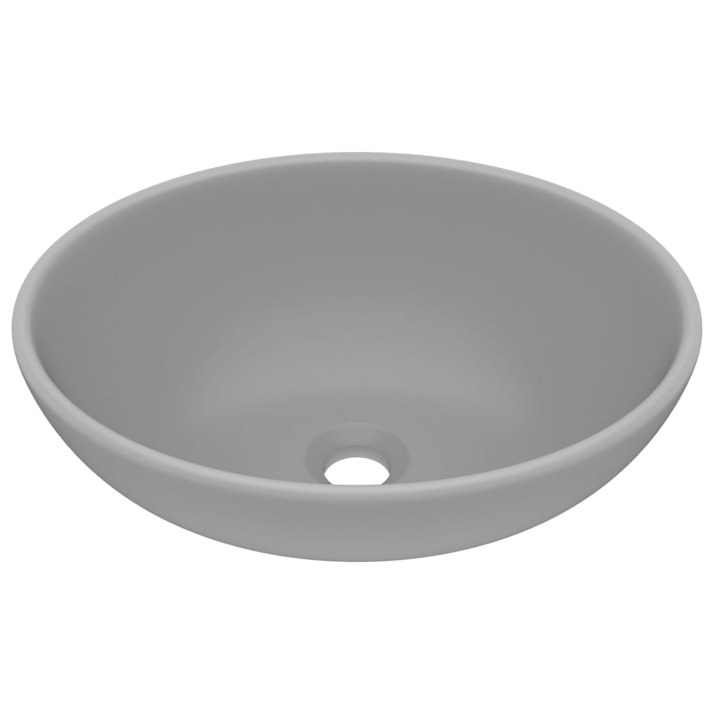 Vidaxl Washbasin Oval 40x33 cm keramisk Matt Light Gray