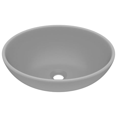 Vidaxl Washbasin Oval 40x33 cm keramisk Matt Light Gray