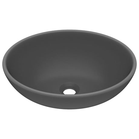 Vidaxl Washbasin Oval 40x33 cm keramisk matt mørkegrå