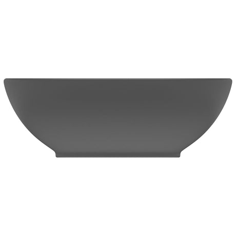 Vidaxl Washbasin Oval 40x33 cm keramisk matt mørkegrå