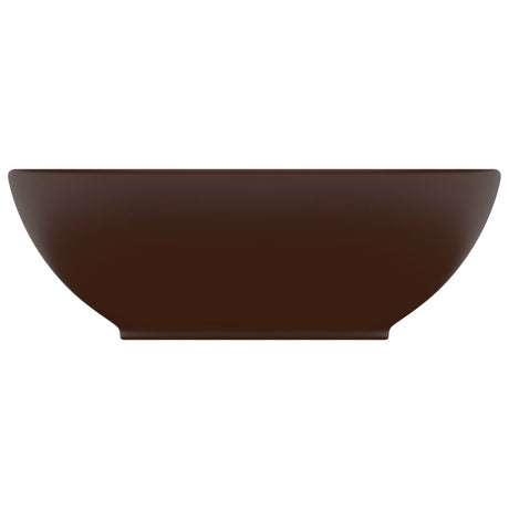 Vidaxl Washbasin Oval 40x33 cm keramisk Matt mørkebrun