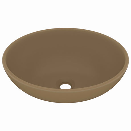 Vidaxl Washbasin Oval 40x33 cm keramisk matcreme