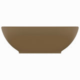 Vidaxl Washbasin Oval 40x33 cm keramisk matcreme