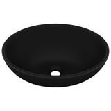 Vidaxl Washbasin Oval 40x33 cm keramisk mat sort
