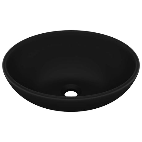 Vidaxl Washbasin Oval 40x33 cm keramisk mat sort