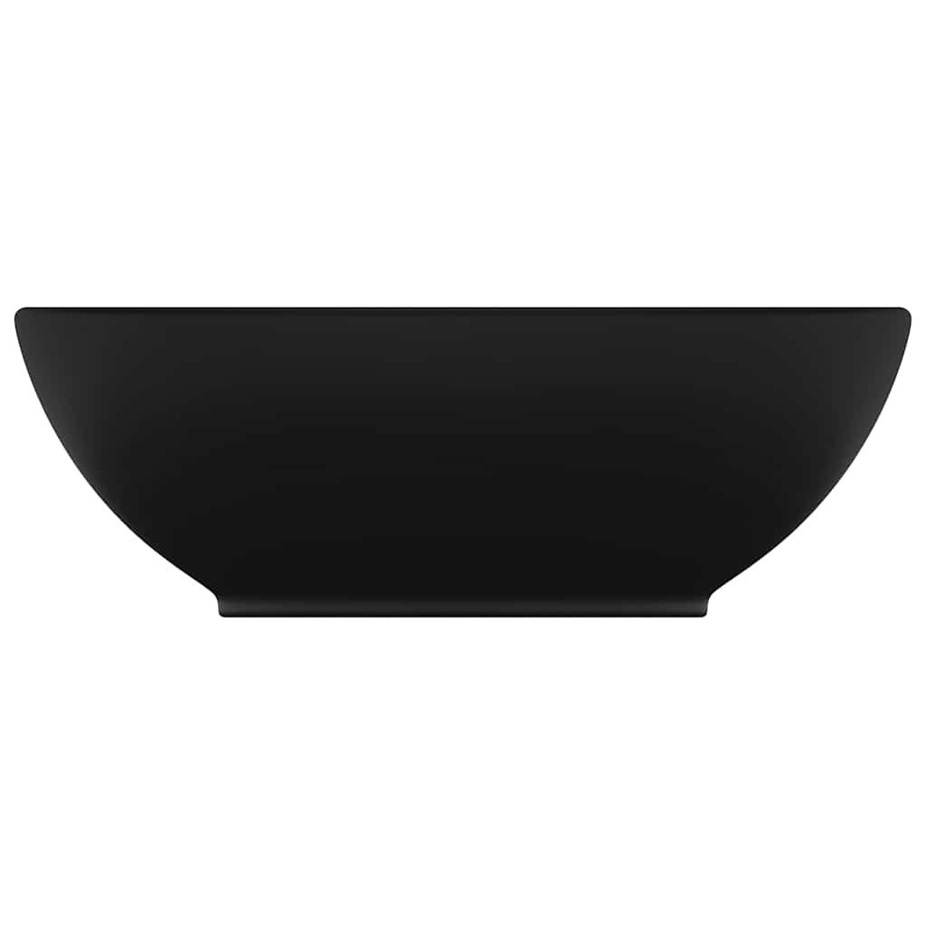 Vidaxl Washbasin Oval 40x33 cm keramisk mat sort