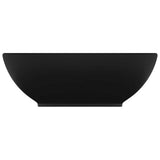 Vidaxl Washbasin Oval 40x33 cm keramisk mat sort
