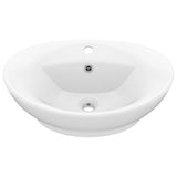 Vidaxl Washbasin med landing oval 58,5x39 cm keramisk mat hvid