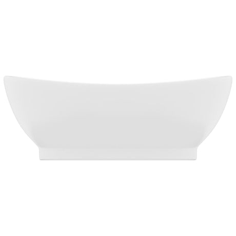 Vidaxl Washbasin med landing oval 58,5x39 cm keramisk mat hvid