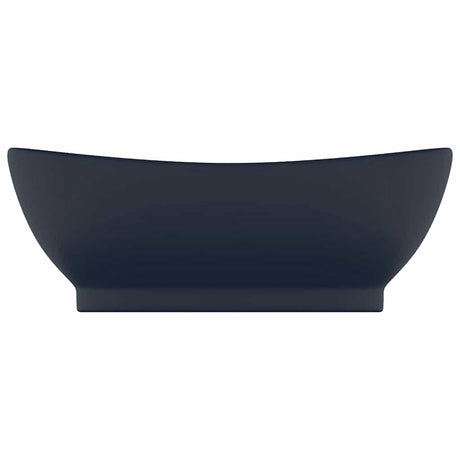 Vidaxl Washbasin med landing oval 58,5x39 cm keramisk matt mørkeblå