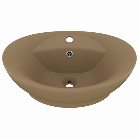 Vidaxl Washbasin med landing oval 58,5x39 cm keramisk matcreme