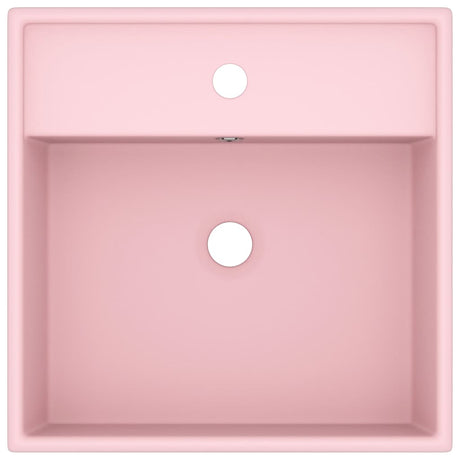 Vidaxl Washbasin med Landing Square 41x41 cm keramisk sål lyserød