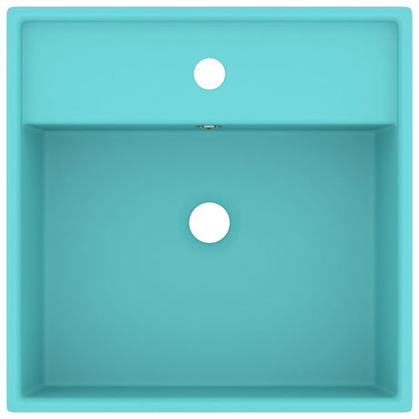 Vidaxl Washbasin med Landing Square 41x41 cm keramisk Matt Light Green