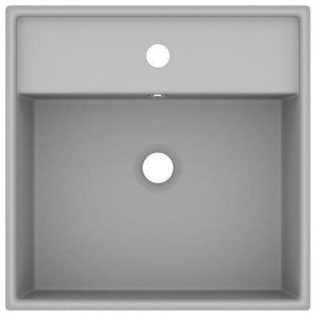 Vidaxl Washbasin med Landing Square 41x41 cm keramisk matt lysegrå