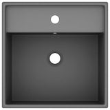 Vidaxl Washbasin med Landing Square 41x41cm keramisk matt mørkegrå