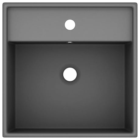 Vidaxl Washbasin med Landing Square 41x41cm keramisk matt mørkegrå