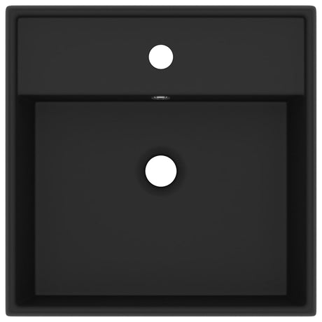 Vidaxl Washbasin med Landing Square 41x41 cm keramisk mat sort