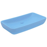 Vidaxl Washbasin rektangulær 71x38 cm keramisk matt lyseblå
