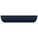 Vidaxl Washbasin rektangulær 71x38 cm keramisk mat mørkeblå
