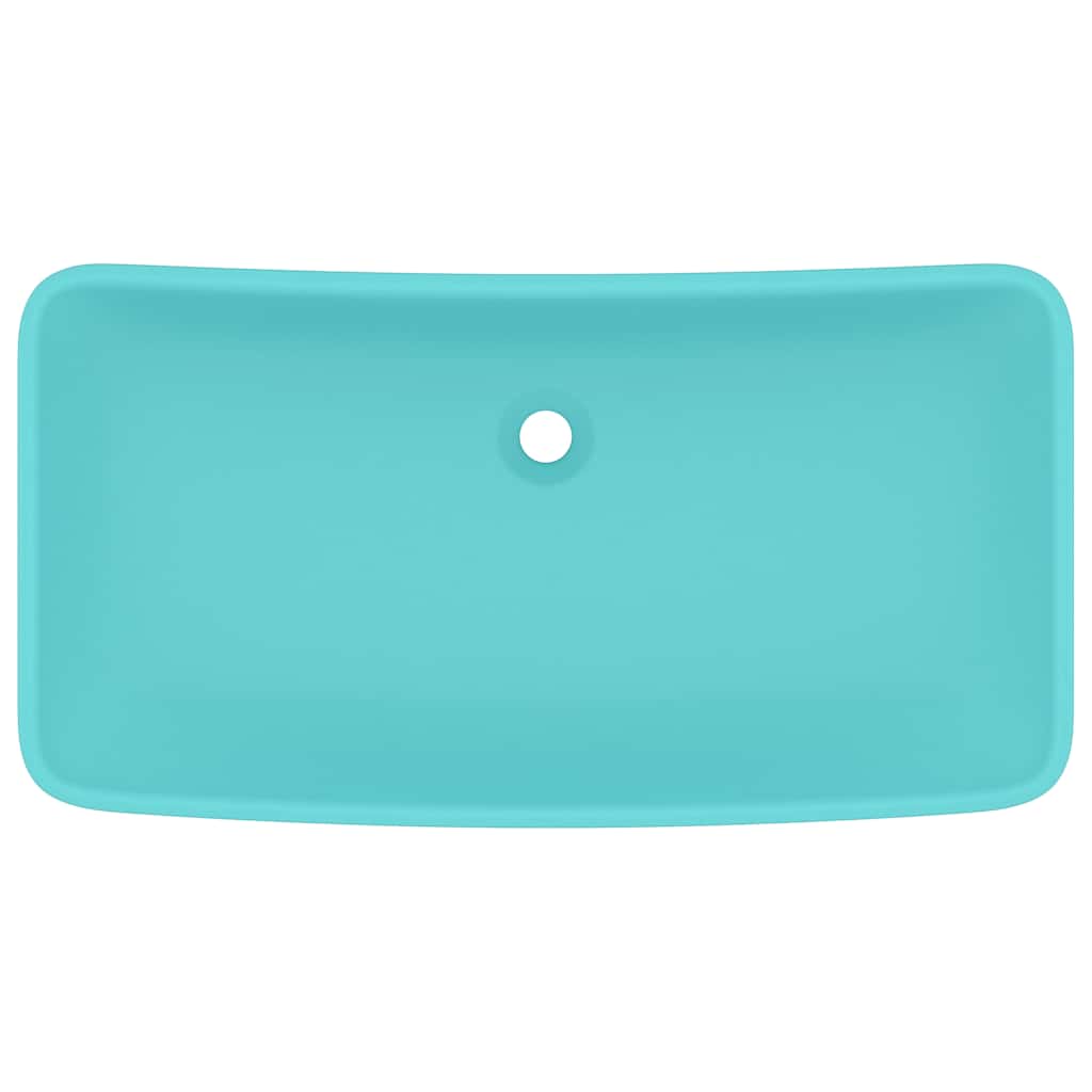 Vidaxl Washbasin rektangulær 71x38 cm keramisk matt lysegrøn