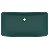 Vidaxl Washbasin rektangulær 71x38 cm keramisk mat mørkegrøn