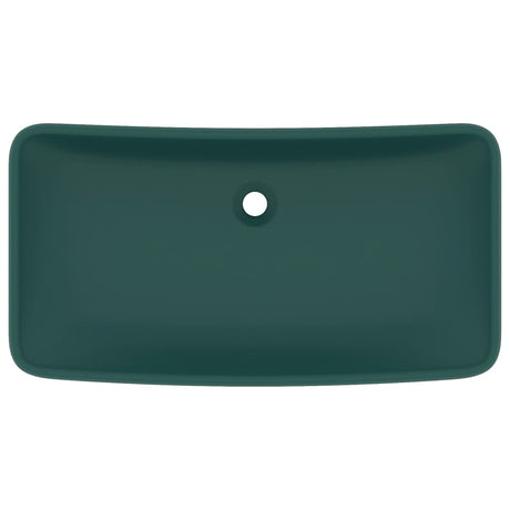 Vidaxl Washbasin rektangulær 71x38 cm keramisk mat mørkegrøn