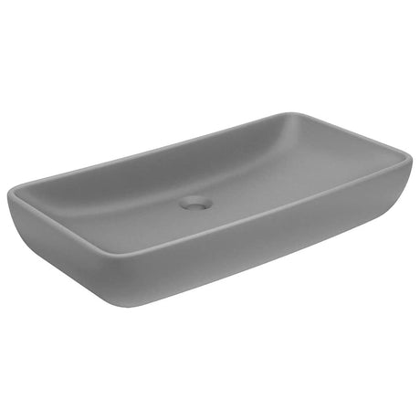 Vidaxl Washbasin rektangulær 71x38 cm keramisk matt lysegrå