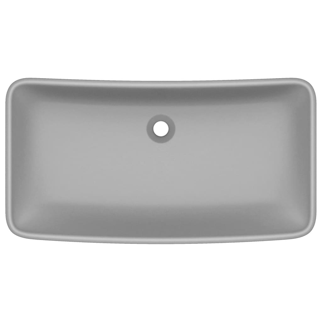 Vidaxl Washbasin rektangulær 71x38 cm keramisk matt lysegrå