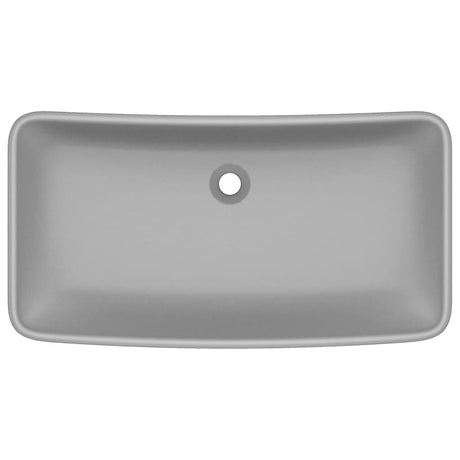 Vidaxl Washbasin rektangulær 71x38 cm keramisk matt lysegrå