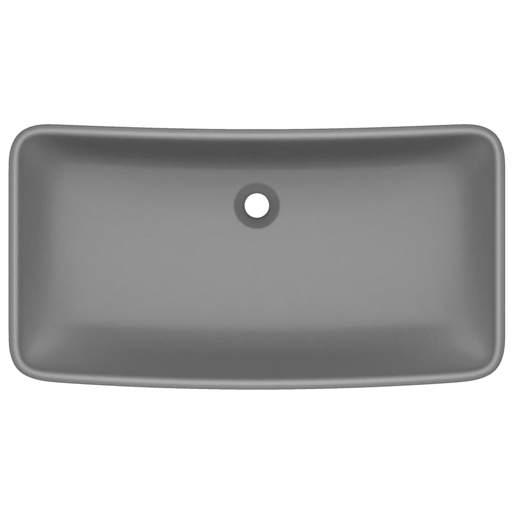 Vidaxl Washbasin rektangulær 71x38 cm keramisk mat mørkegrå