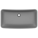Vidaxl Washbasin rektangulær 71x38 cm keramisk mat mørkegrå