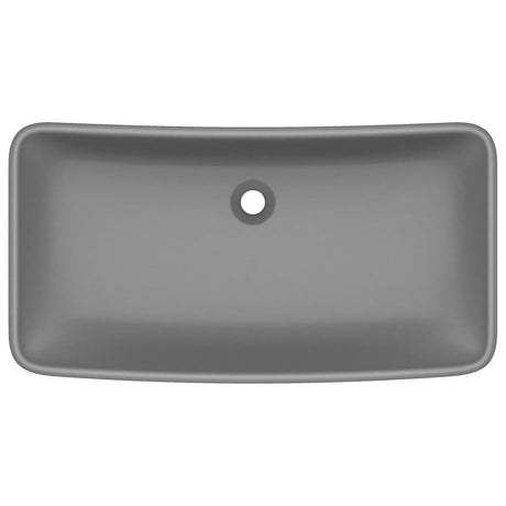 Vidaxl Washbasin rektangulær 71x38 cm keramisk mat mørkegrå