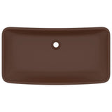 Vidaxl Washbasin rektangulær 71x38 cm keramisk matt mørkebrun