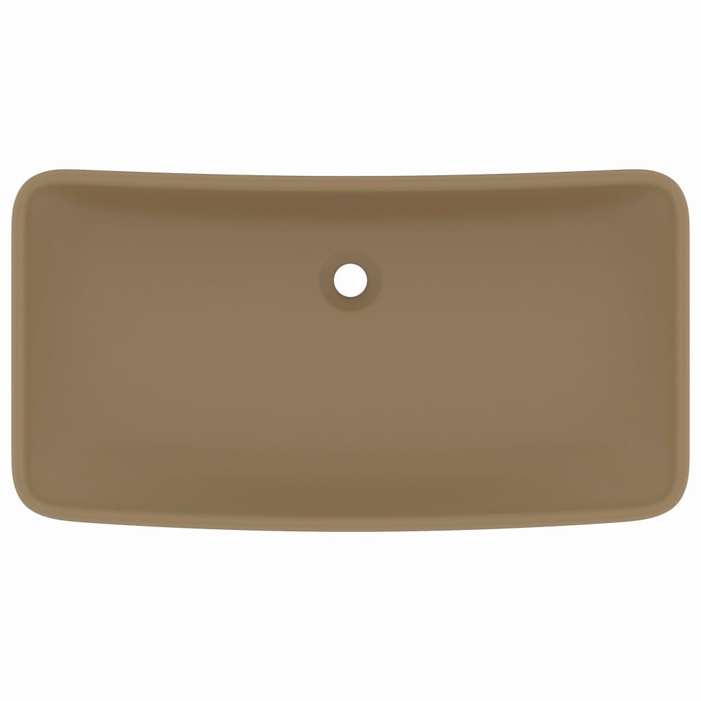 Vidaxl Washbasin rektangulær 71x38 cm keramisk matcreme