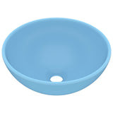 Vidaxl Washbasin Runde 32,5x14 cm Keramisk Matt Light Blue