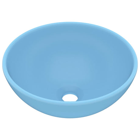 Vidaxl Washbasin Runde 32,5x14 cm Keramisk Matt Light Blue