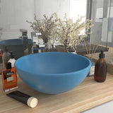 Vidaxl Washbasin Runde 32,5x14 cm Keramisk Matt Light Blue