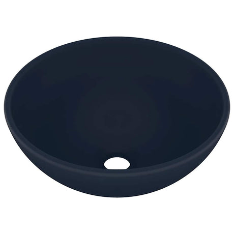 Vidaxl Washbasin Runde 32,5x14 cm Keramisk Mat mørkeblå