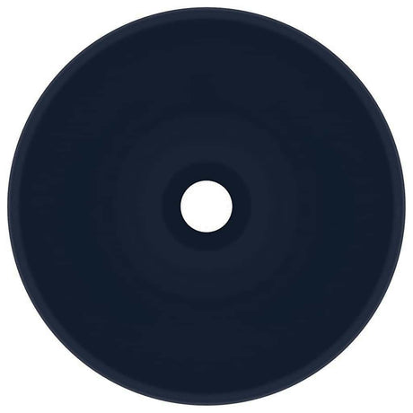 Vidaxl Washbasin Runde 32,5x14 cm Keramisk Mat mørkeblå