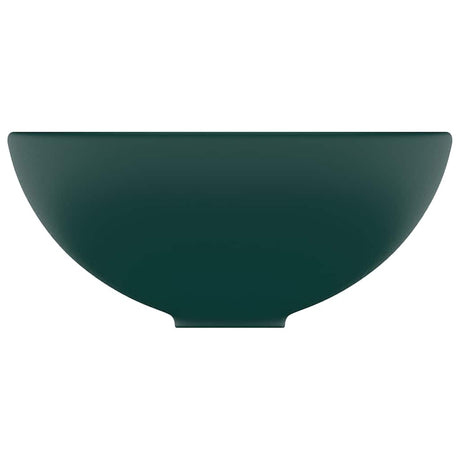 Vidaxl Washbasin Runde 32,5x14 cm Keramisk Mat mørkegrøn
