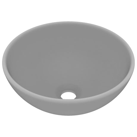 Vidaxl Washbasin Runde 32,5x14 cm Keramisk Matt Light Gray