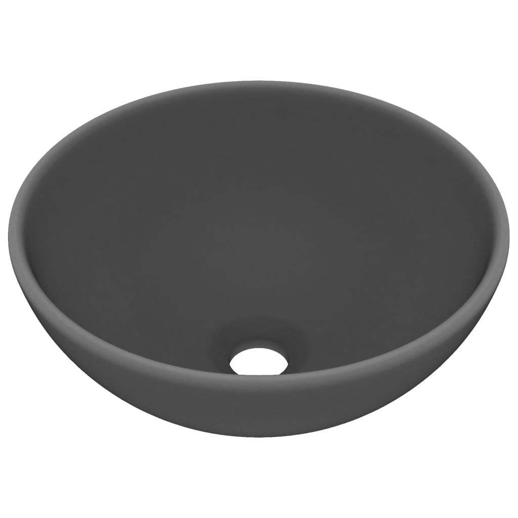 Vidaxl Washbasin Runde 32,5x14 cm Keramisk Mat mørkegrå