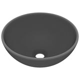 Vidaxl Washbasin Runde 32,5x14 cm Keramisk Mat mørkegrå