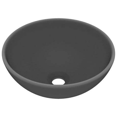 Vidaxl Washbasin Runde 32,5x14 cm Keramisk Mat mørkegrå