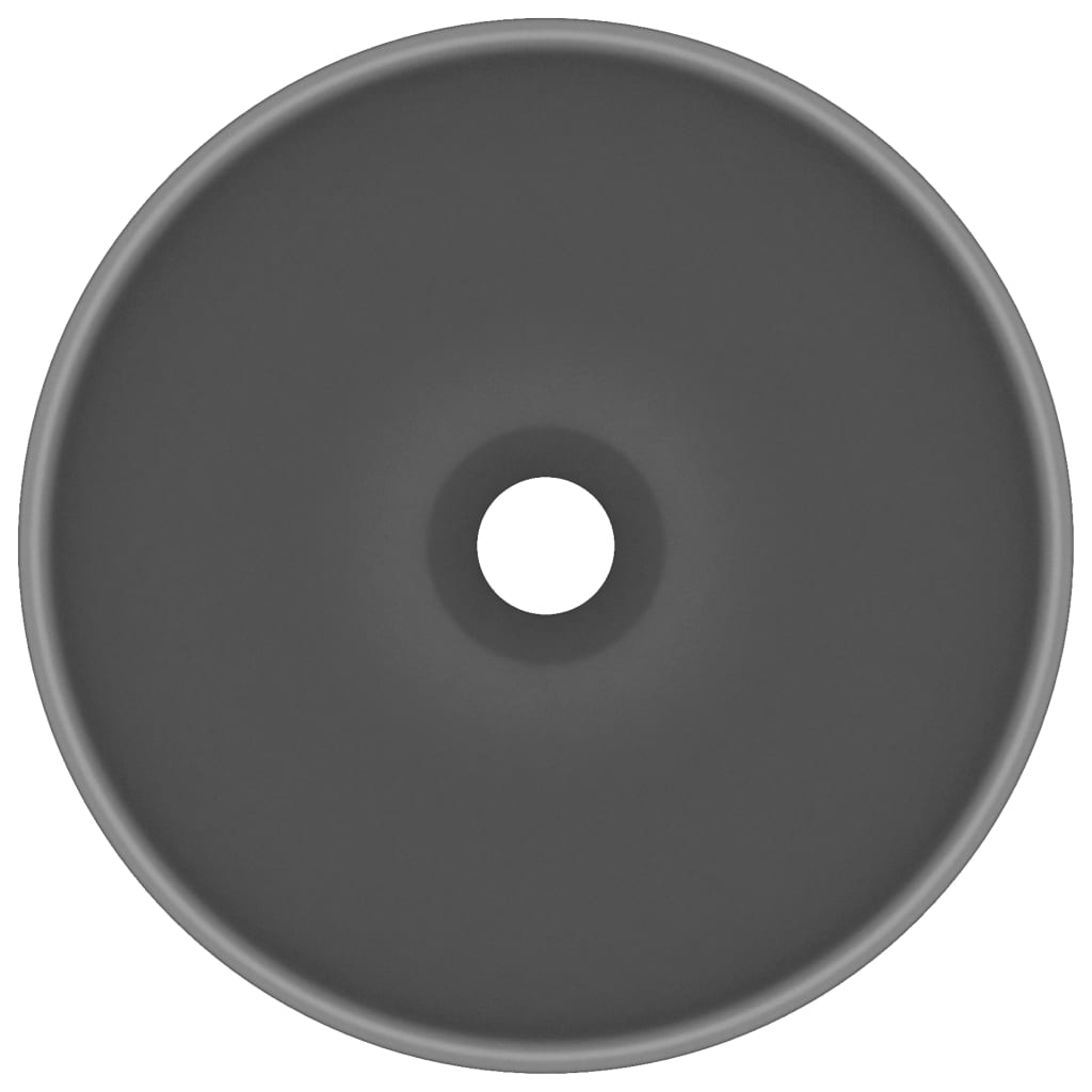 Vidaxl Washbasin Runde 32,5x14 cm Keramisk Mat mørkegrå
