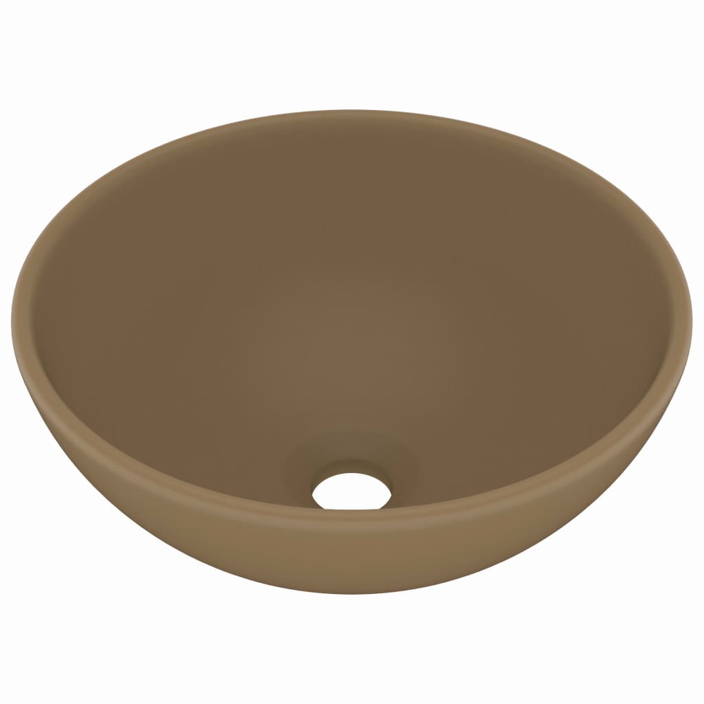 Vidaxl Washbasin omkring 32,5x14 cm keramisk matcreme
