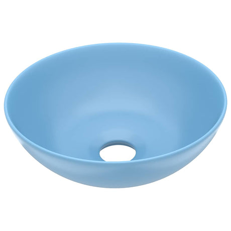 Vidaxl Washbasin rundt keramisk lyseblå