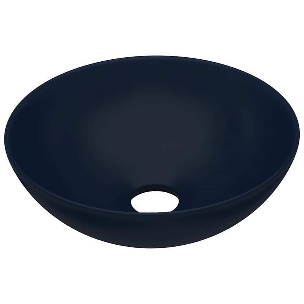 Vidaxl Washbasin rundt keramik mørkeblå