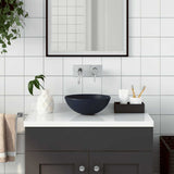 Vidaxl Washbasin rundt keramik mørkeblå